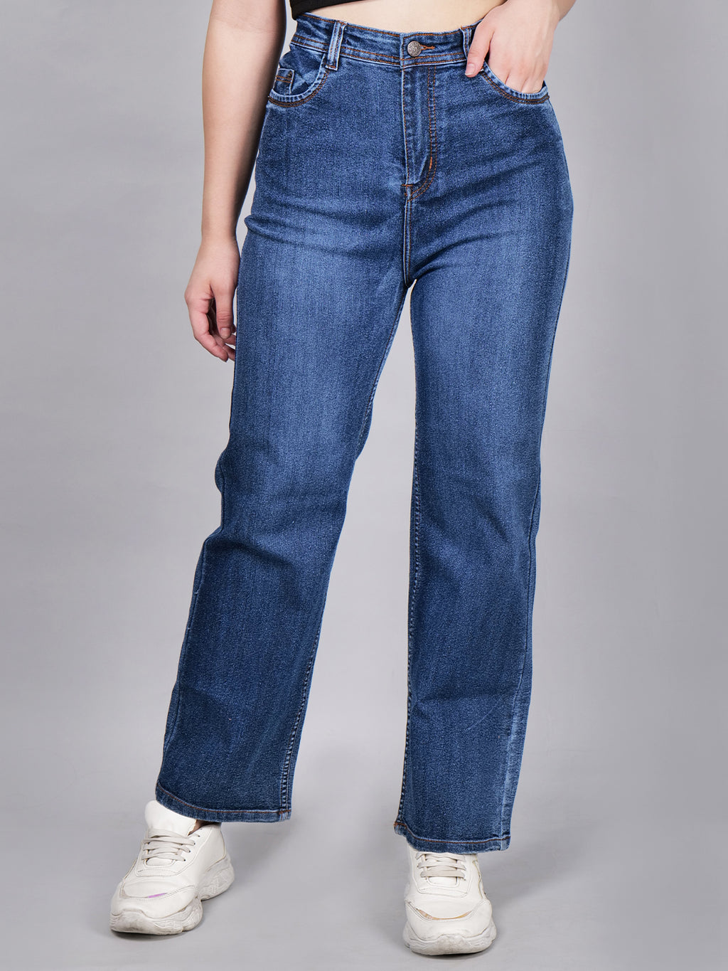 Women's Boyfriend Fit High Waist Stretchable Denim Jeans