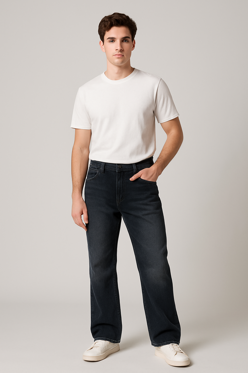 Men’s Straight Fit Wide Leg Jeans