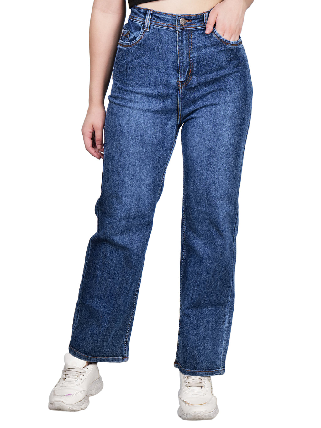 Women's Boyfriend Fit High Waist Stretchable Denim Jeans
