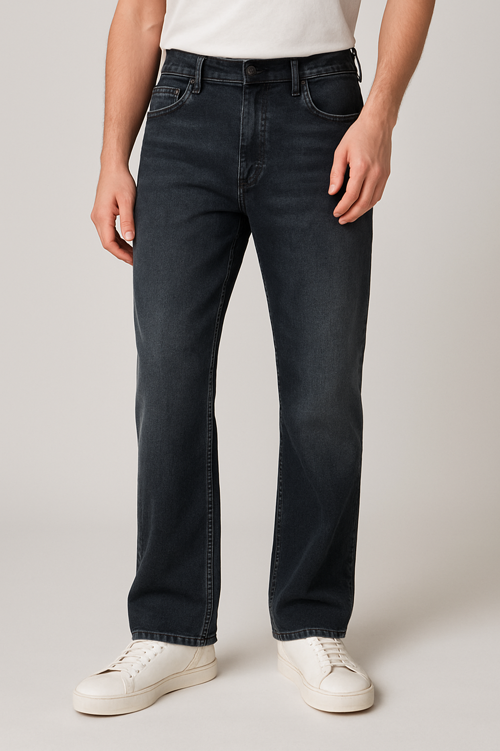 Men’s Straight Fit Wide Leg Jeans