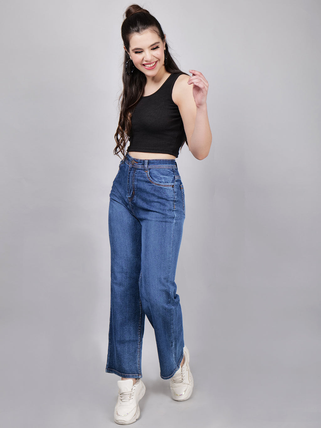 Women's Boyfriend Fit High Waist Stretchable Denim Jeans