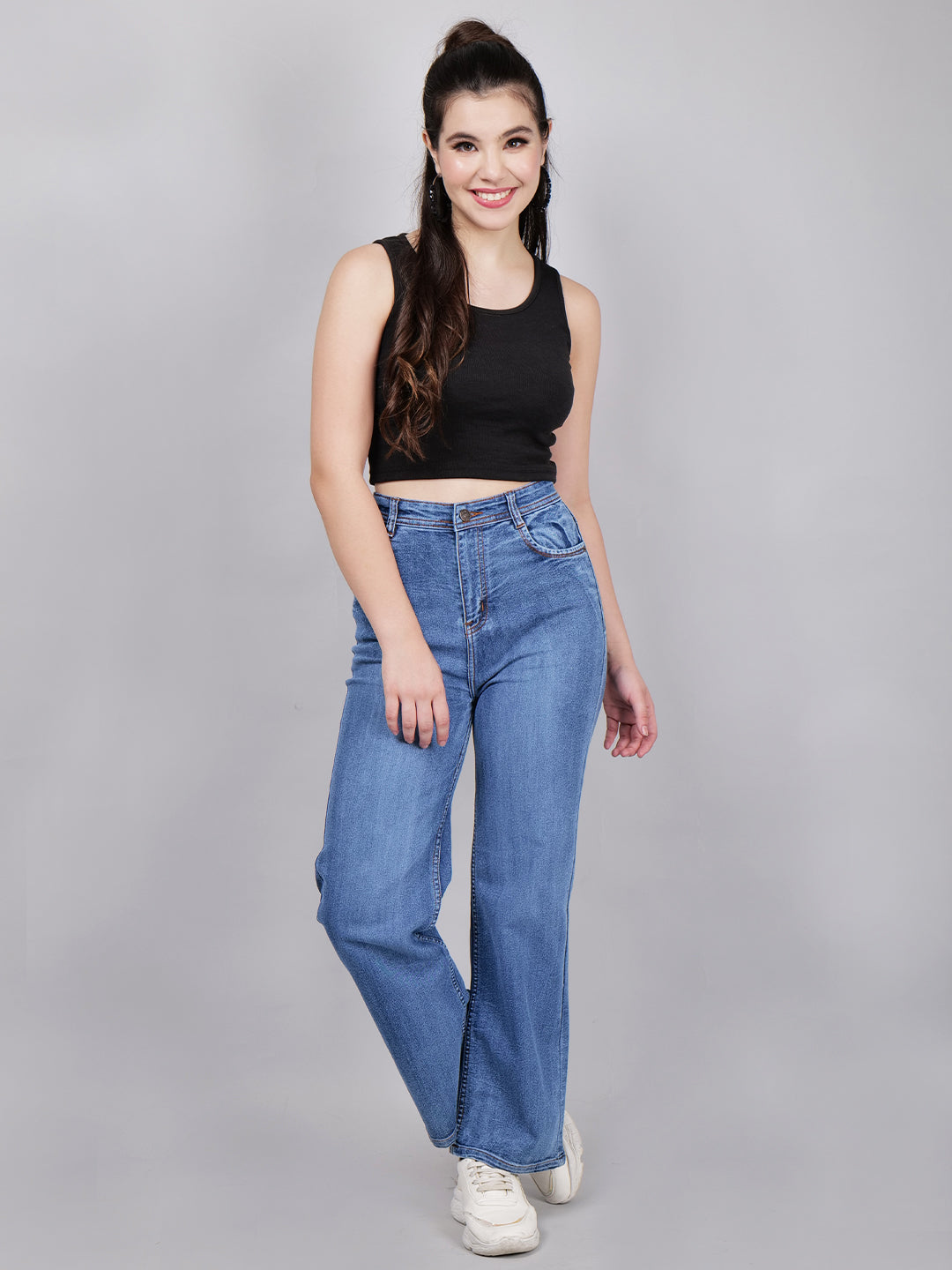 Women's Boyfriend Fit High Waist Stretchable Denim Jeans