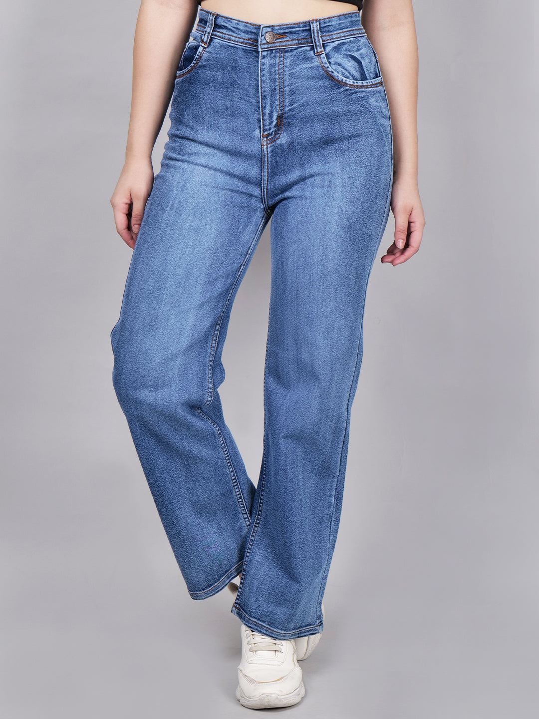 Women's Boyfriend Fit High Waist Stretchable Denim Jeans