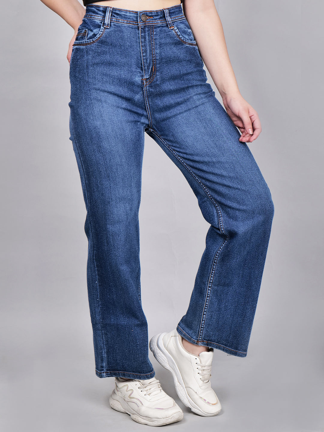 Women's Boyfriend Fit High Waist Stretchable Denim Jeans