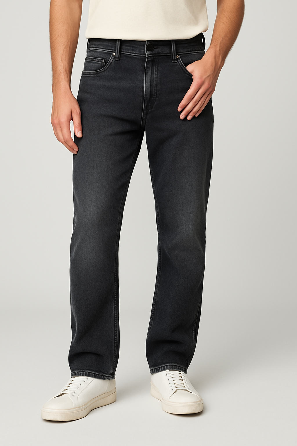 Men’s Straight Fit Wide Leg Jeans