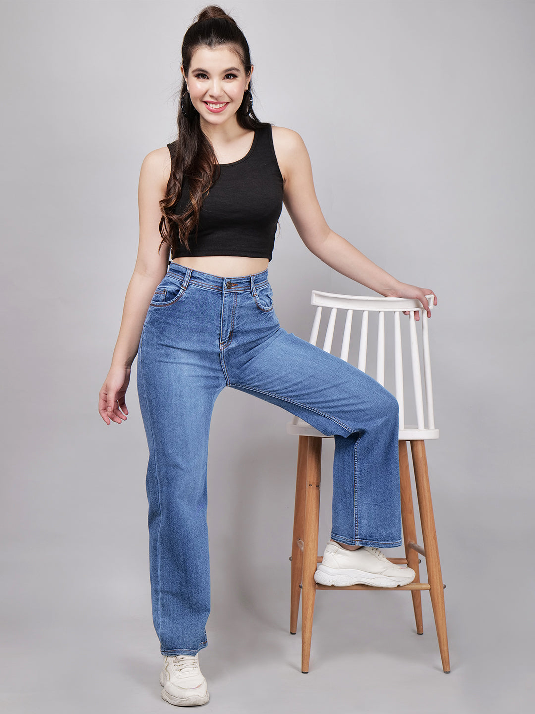 Women's Boyfriend Fit High Waist Stretchable Denim Jeans