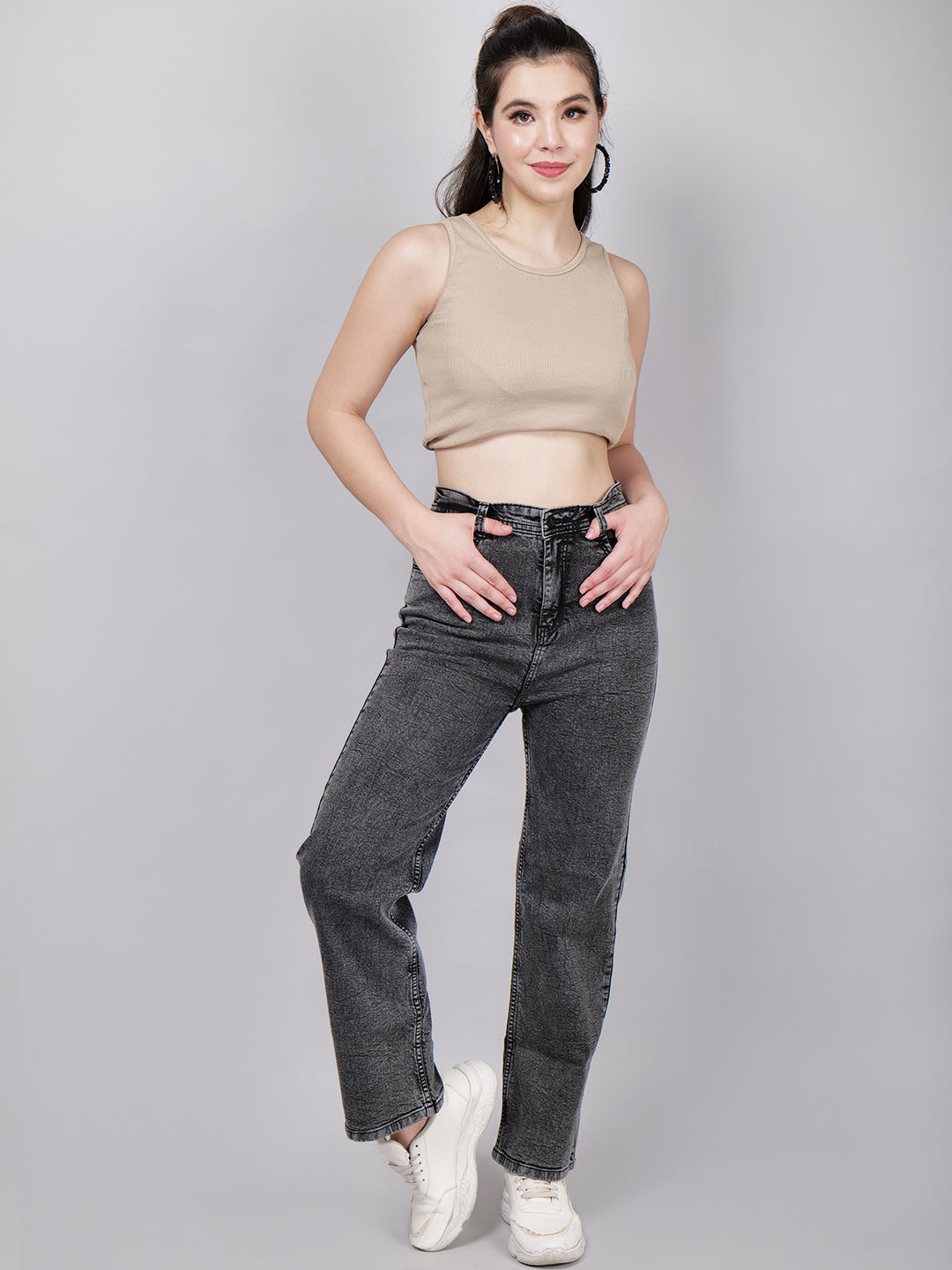 Women's Boyfriend Fit High Waist Stretchable Denim Jeans