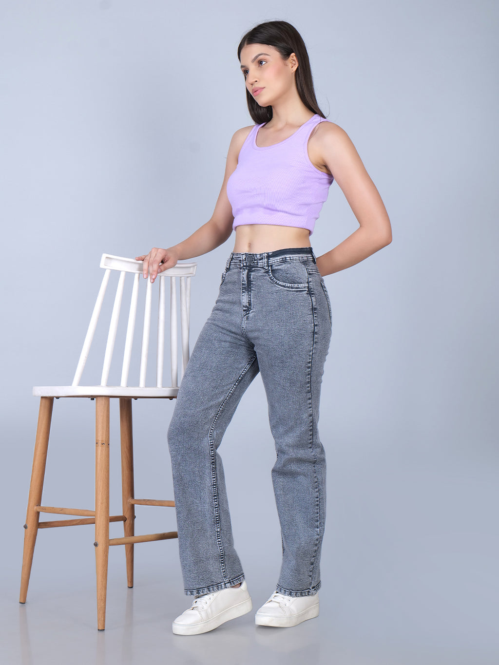 Women's Boyfriend Fit High Waist Stretchable Denim Jeans