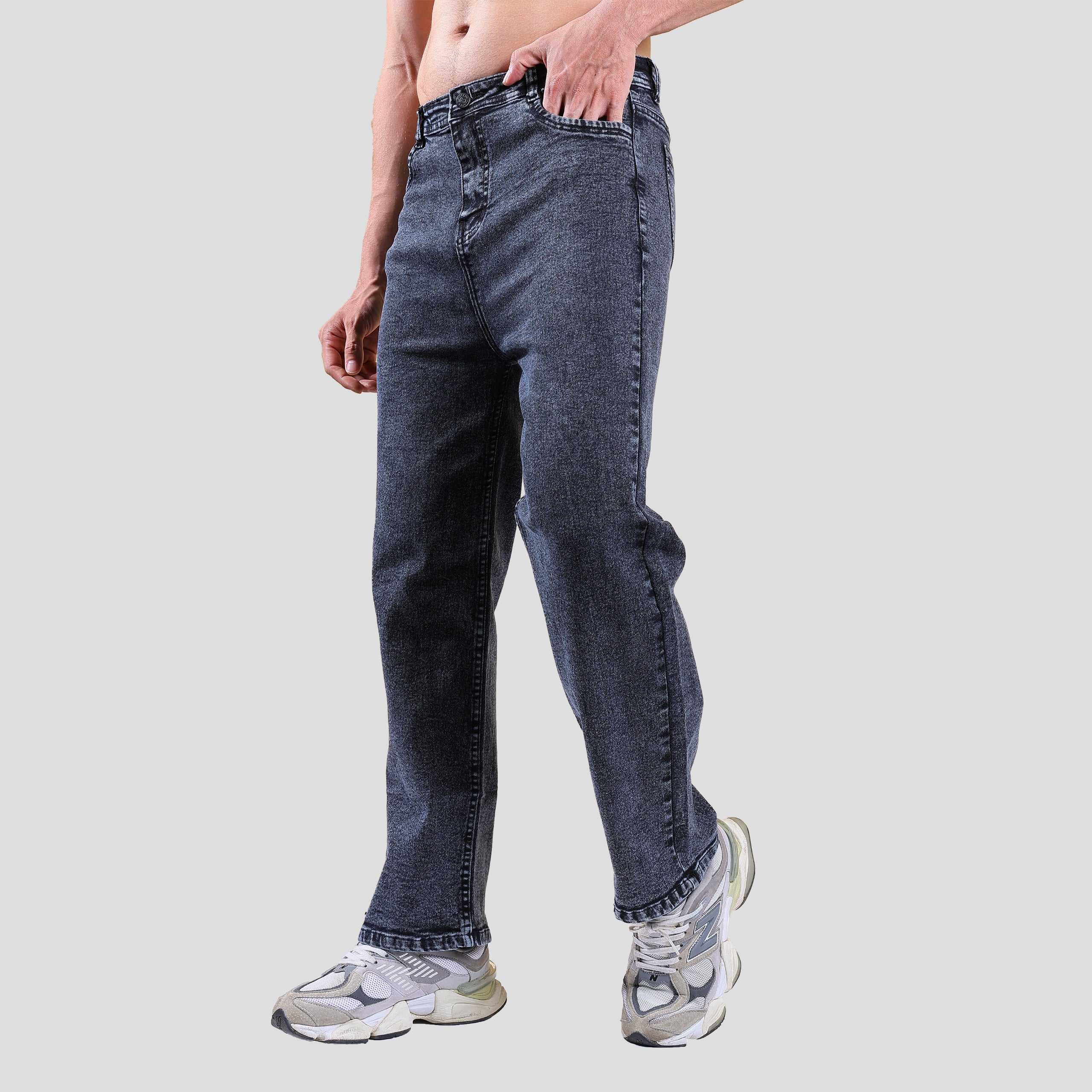 Men’s Straight Fit Wide Leg Jeans
