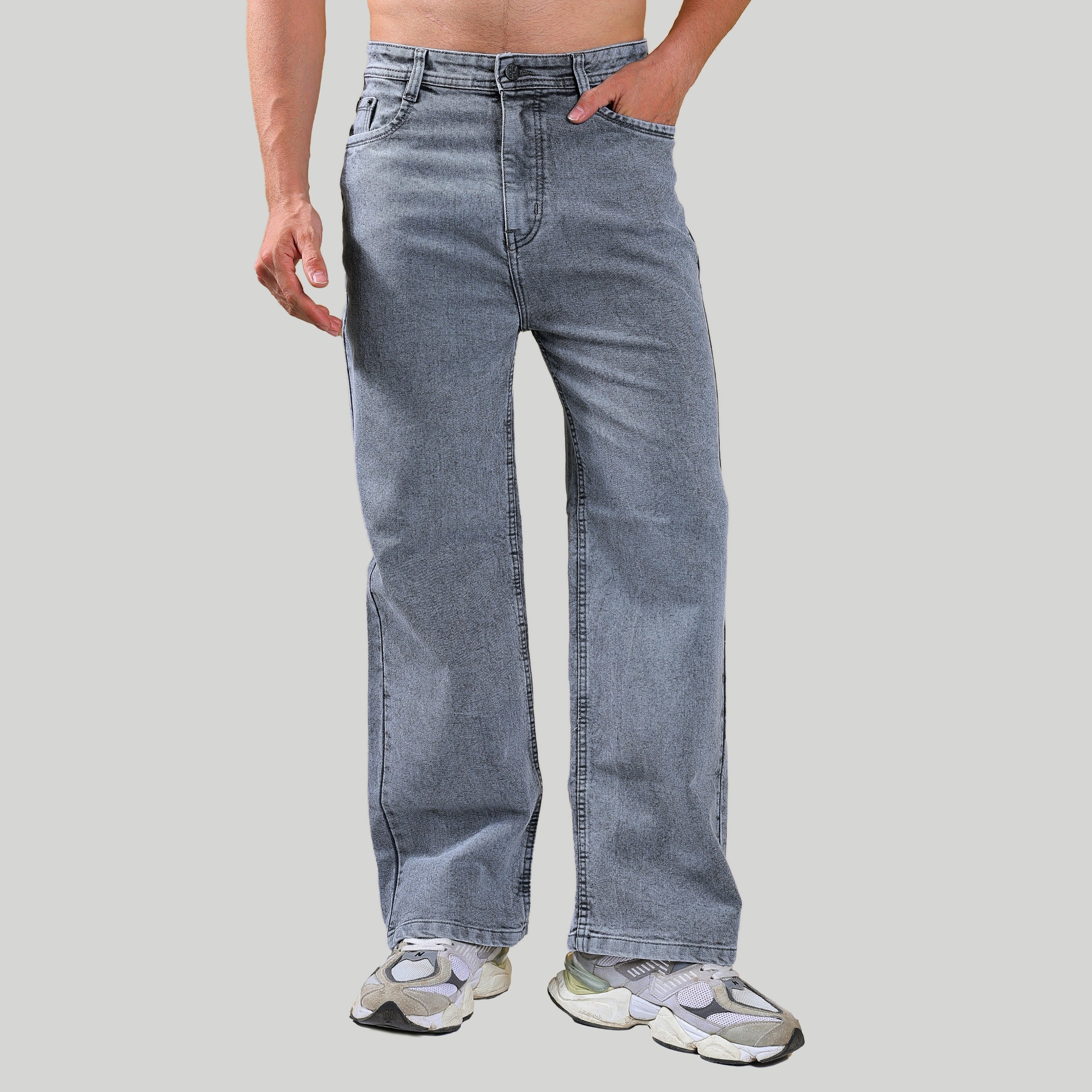 Men’s Straight Fit Wide Leg Jeans