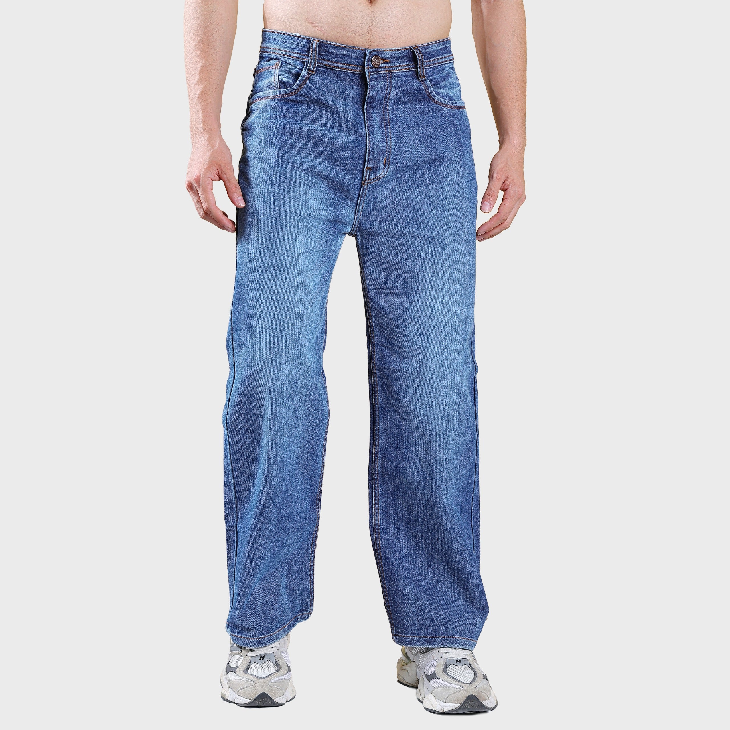 Men’s Straight Fit Wide Leg Jeans