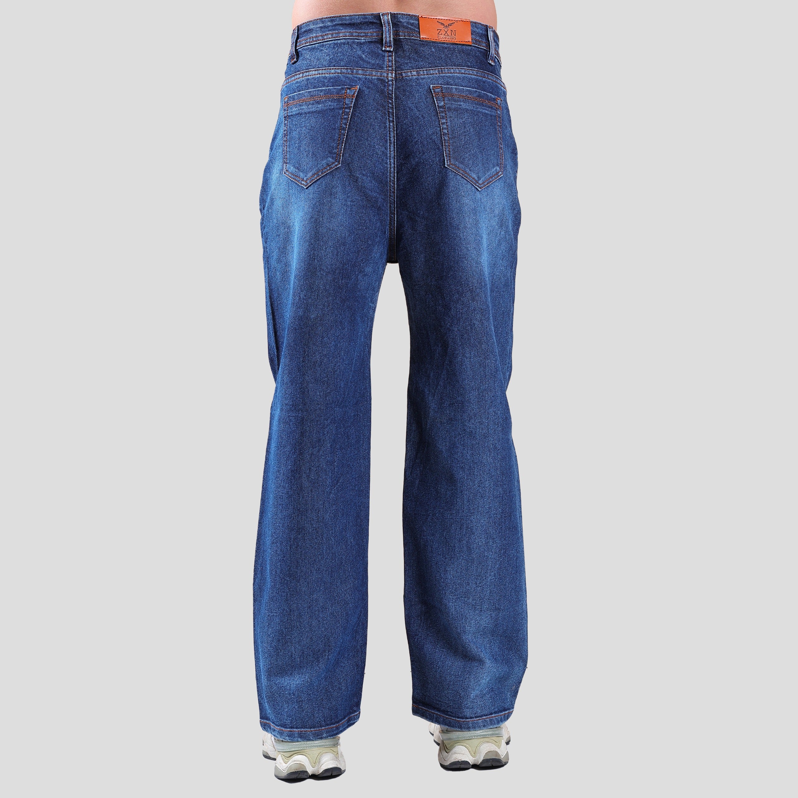 パンツ Unisex wide-leg casual straight denim Men's Straight Fit Wide Leg Jeans – ZXN Clothing